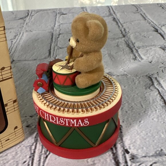 Baby's 1st Christmas 1981 ENESCO, Music Box, Bear, Train CirclingTop - Picture 9 of 15